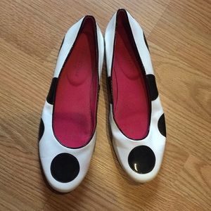Alice + Olivia black/white polka dot flats size 9